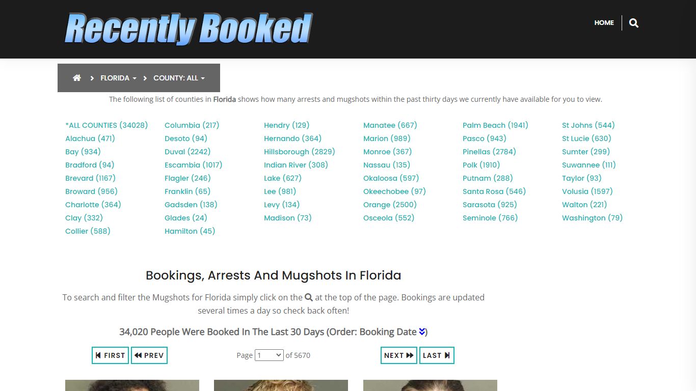 Bookings, Arrests and Mugshots in Palm Beach County, Florida